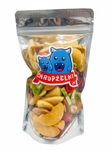 Owoce Mix 6 owoców liofilizowanych 50g  jabłko, brzoskwinia, truskawka, banan, kiwi, gruszka