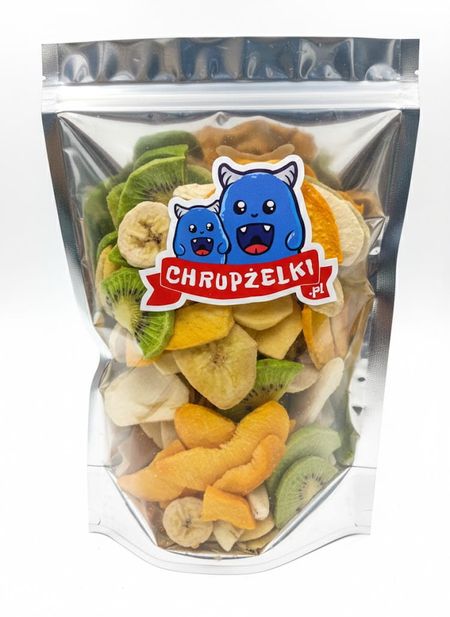 Owoce Mix 5 owoców liofilizowanych 50g  jabłko, kiwi, brzoskwinia, gruszka, banan 